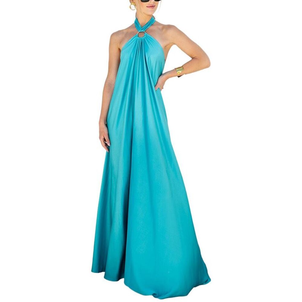 Charlotte Green Womens Charlotte Solid Maxi Dress